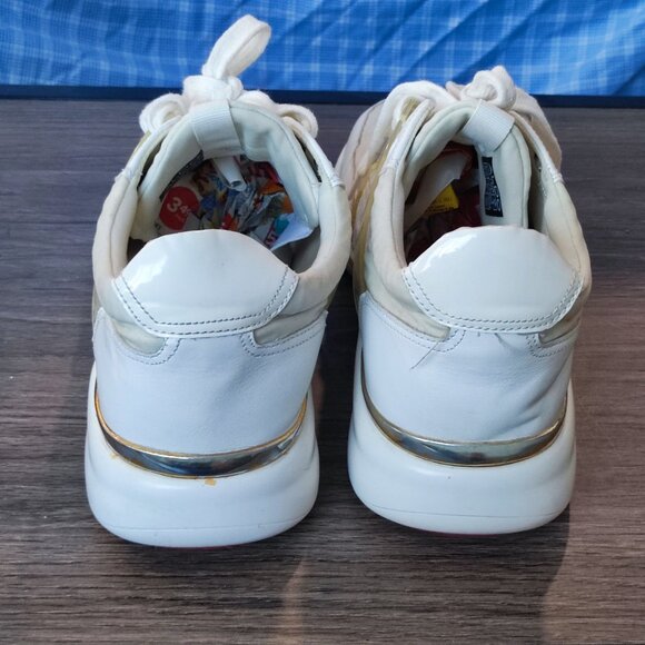 Aldo sneaker white with gold details men's size 10 - Picture 5 of 12